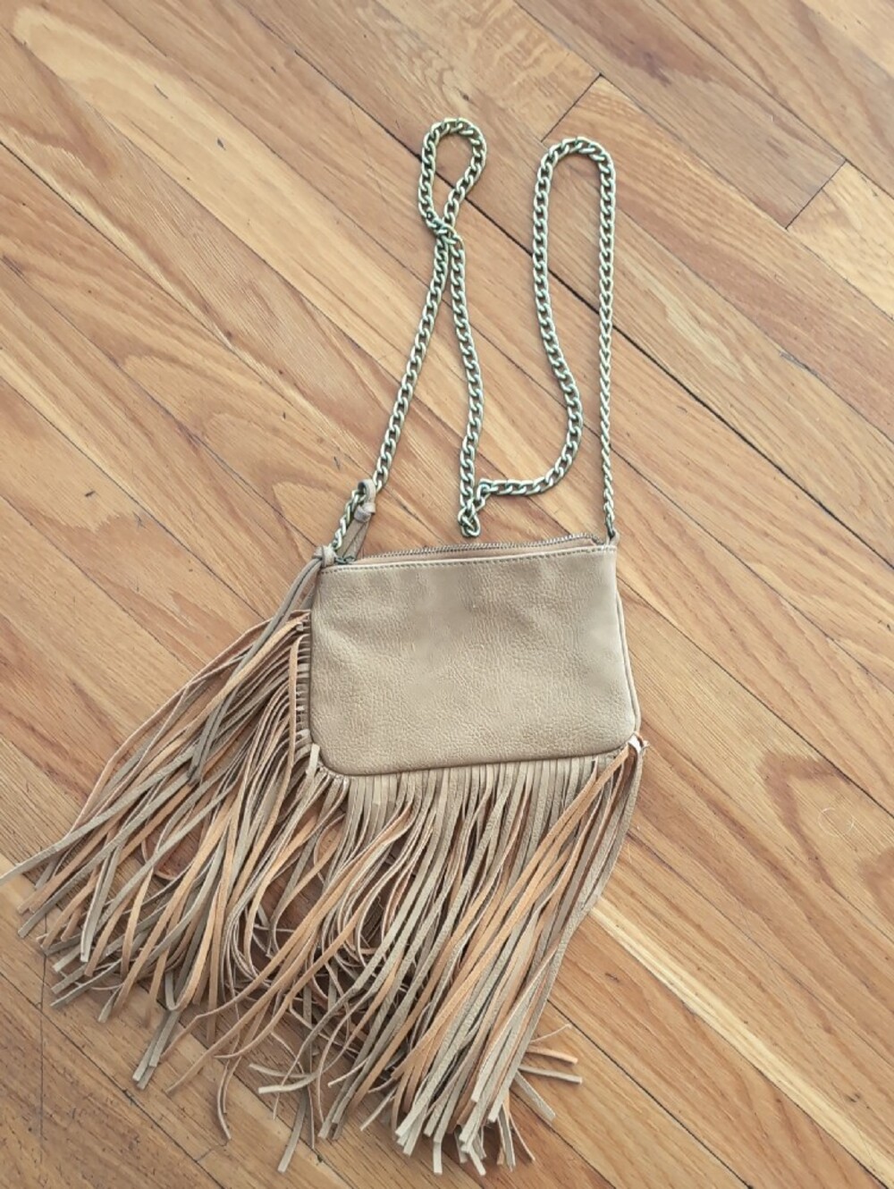 Carlos Santana Tan Faux Leather Fringe Crossbody Boho Festival Bag - Picture 6 of 6